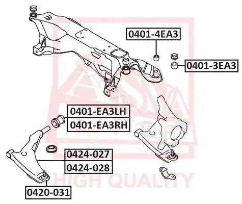 Сайлентблок рычага ASVA 0401-4EA3