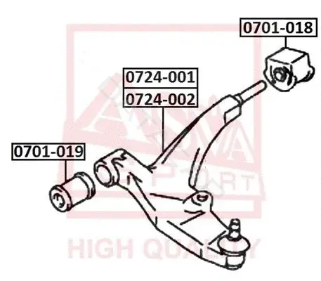 Сайлентблок рычага ASVA 0701-019