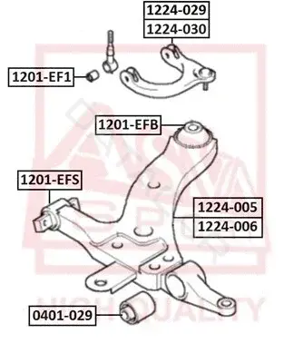 Сайлентблок рычага ASVA 1201-EFS