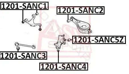 Сайлентблок рычага ASVA 1201-SANC2