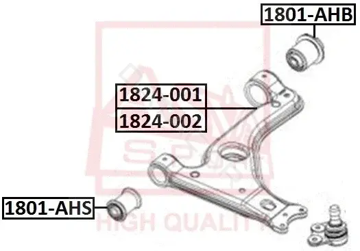 Сайлентблок рычага ASVA 1801-AHS