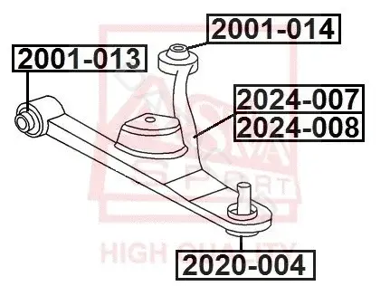 Сайлентблок рычага ASVA 2001-014