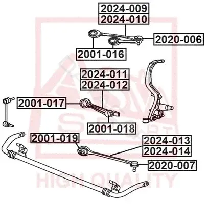 Сайлентблок рычага ASVA 2001-018