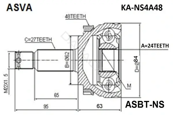 Шрус ASVA KA-NS4A48