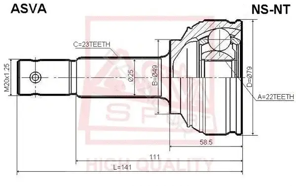 Шрус ASVA NS-NT
