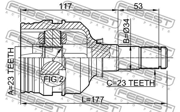 Шрус FEBEST 0111-ZZE120