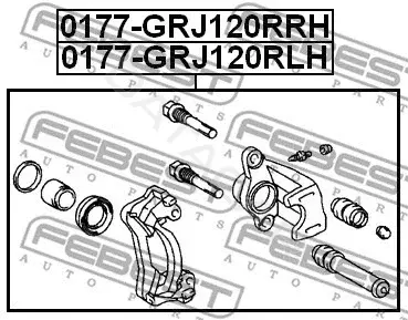 Суппорт тормозной FEBEST 0177-GRJ120RRH