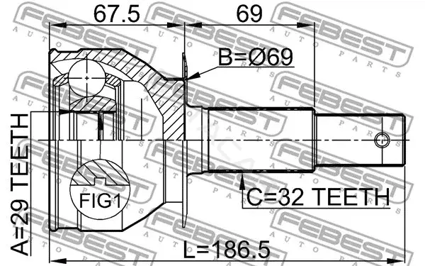 Шрус FEBEST 0210-R51R