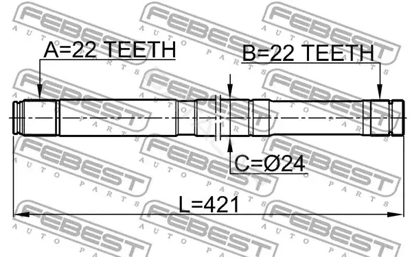 Приводной вал / Полуось FEBEST 0212-B10MTLH