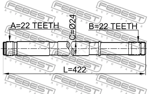Приводной вал / Полуось FEBEST 0212-N16LH