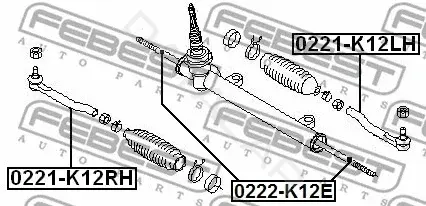 Рулевые наконечники FEBEST 0221-K12RH