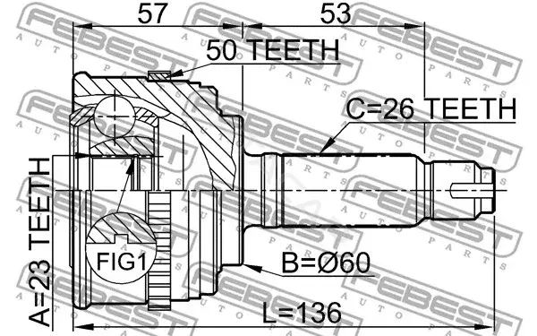 Шрус FEBEST 0310-058A50
