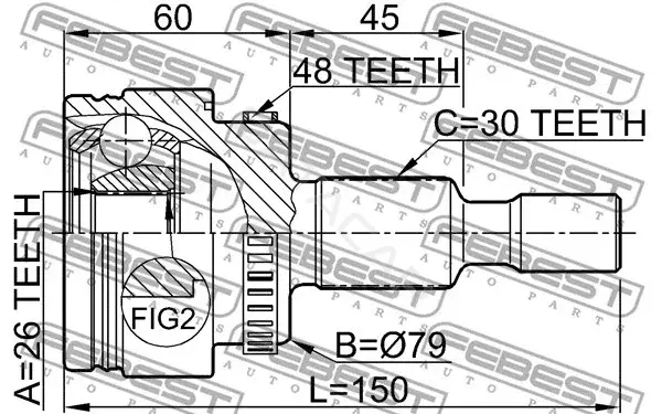 Шрус FEBEST 1610-163A48