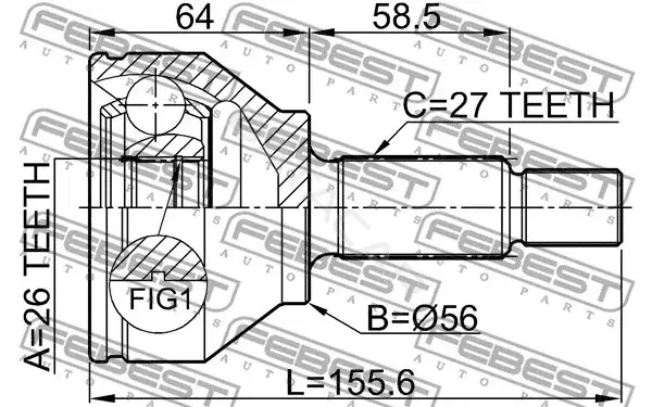 Шрус FEBEST 2110-CAK