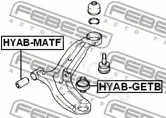 Сайлентблок рычага FEBEST HYAB-GETB
