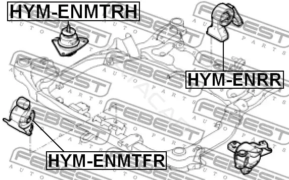 Подушка двигателя (Опора) FEBEST HYM-ENMTRH