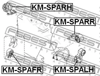 Подушка двигателя (Опора) FEBEST KM-SPARH