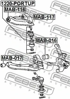 Сайлентблок рычага FEBEST MAB-017