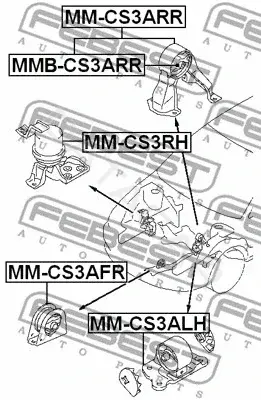 Подушка двигателя (Опора) FEBEST MM-CS3ALH