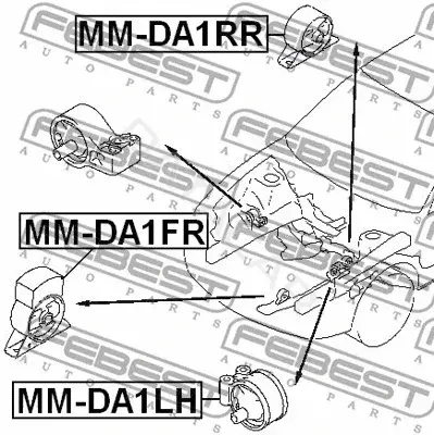 Подушка двигателя (Опора) FEBEST MM-DA1RR