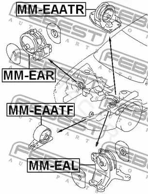 Подушка двигателя (Опора) FEBEST MM-EAATR