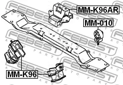 Подушка двигателя (Опора) FEBEST MM-K96