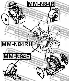 Подушка двигателя (Опора) FEBEST MM-N94F