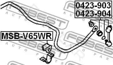 Втулки стабилизатора FEBEST MSB-V65WR