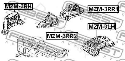 Подушка двигателя (Опора) FEBEST MZM-3RH