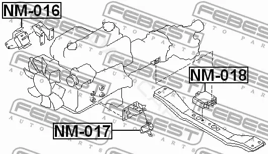 Подушка двигателя (Опора) FEBEST NM-018