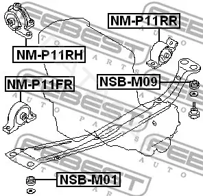 Подушка двигателя (Опора) FEBEST NM-P11RH