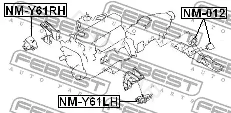 Подушка двигателя (Опора) FEBEST NM-Y61RH