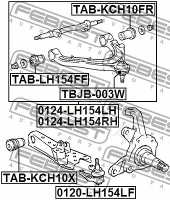 Сайлентблок рычага FEBEST TAB-KCH10X