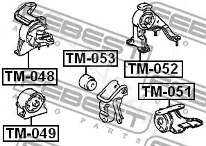 Подушка двигателя (Опора) FEBEST TM-052