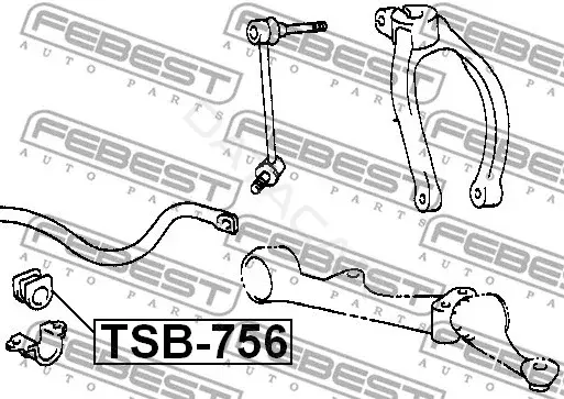 Втулки стабилизатора FEBEST TSB-756