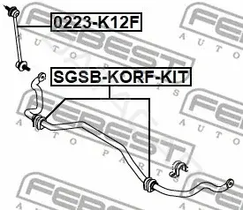 Втулки стабилизатора FEBEST SGSB-KORF-KIT