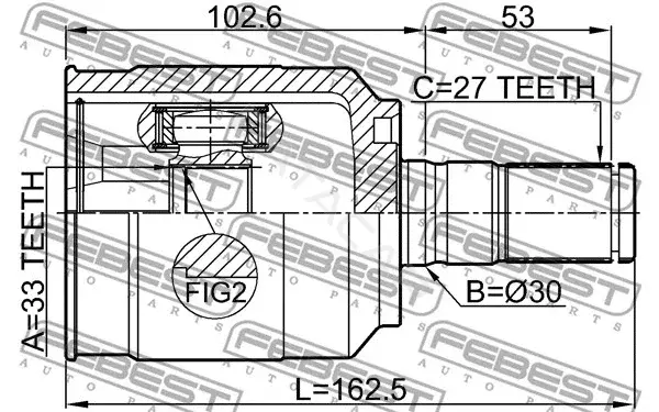 Шрус FEBEST 2211-D4224