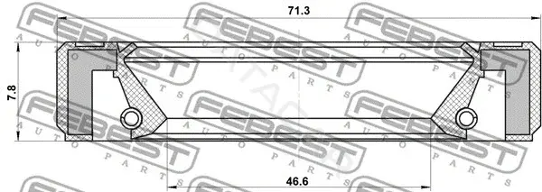 Сальник коленвала FEBEST 95GBY-48710808R
