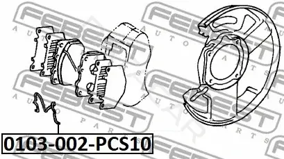 Пружина тормозных колодок FEBEST 0103-002-PCS10