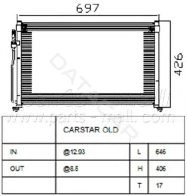 Радиатор кондиционера PARTS-MALL PXNCB-014