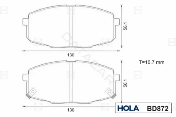 Тормозные колодки HOLA BD872