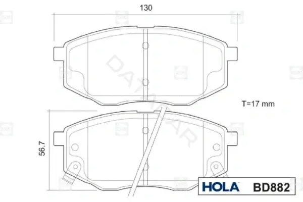 Тормозные колодки HOLA BD882