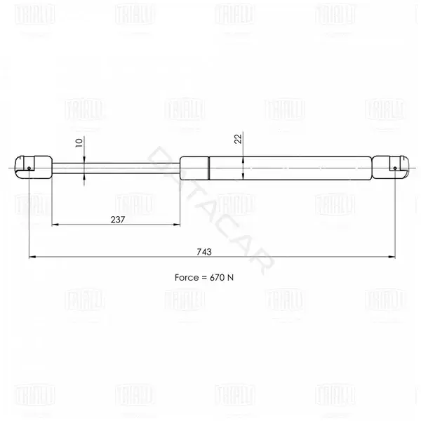 Амортизатор крышки багажника, капота, заднего стекла TRIALLI GS1019