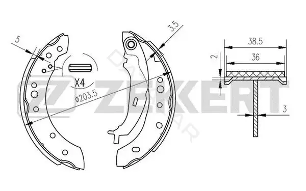 Барабанные колодки ZEKKERT BK-4053