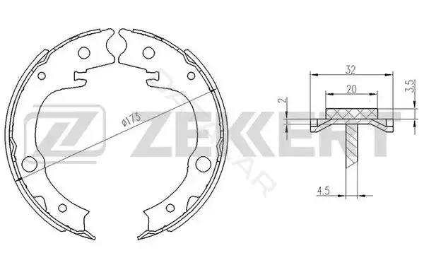 Барабанные колодки ZEKKERT BK-4097