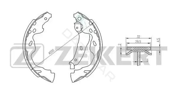 Барабанные колодки ZEKKERT BK-4098