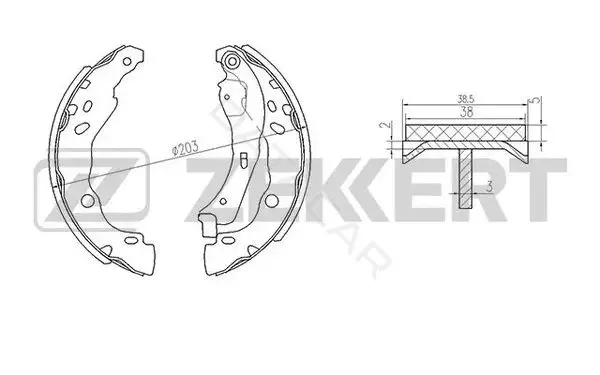 Барабанные колодки ZEKKERT BK-4101