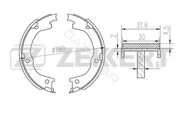 Барабанные колодки ZEKKERT BK-4105
