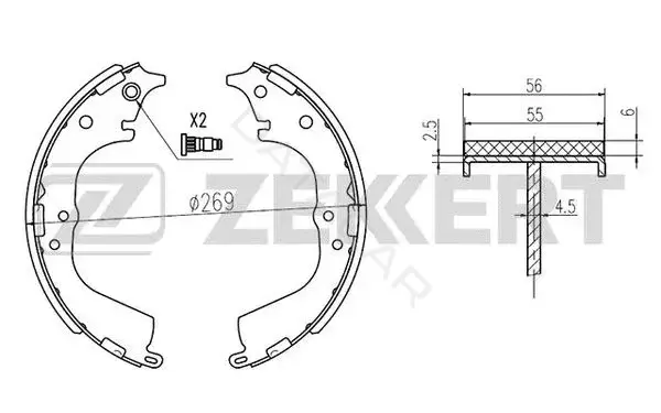 Барабанные колодки ZEKKERT BK-4107
