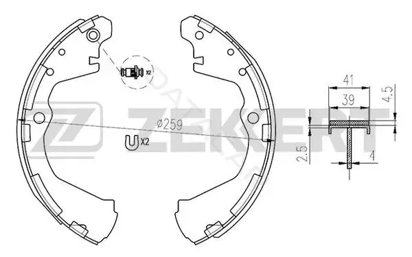 Барабанные колодки ZEKKERT BK-4110